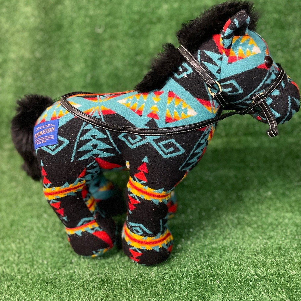 Vtg Pendelton by GUND Franklin Wool plush horse Southwestern Blanket 14"